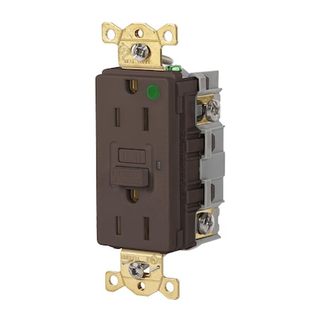 Bryant GFCI Receptacle 15A 125VAC COMM HG GFR BROWN GFR82